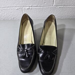 Ralph Lauren Black Leather Women's Flats